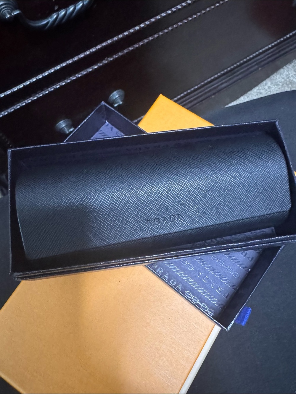 Prada Black Saffiano Leather Eyewear Case